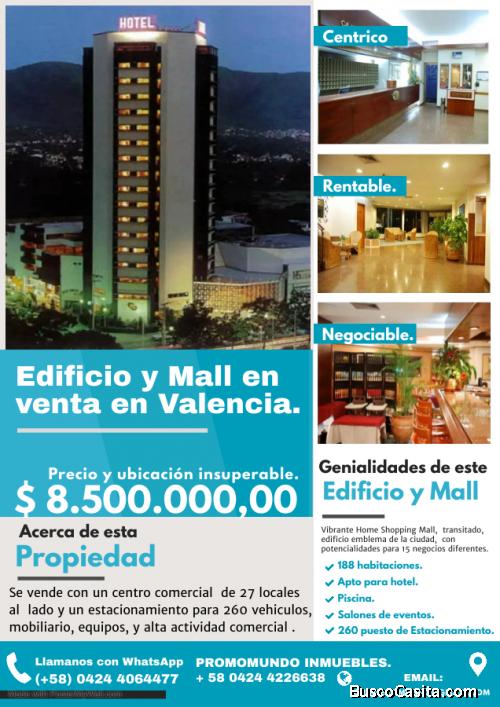 Se vende edificio en Valencia, con estacionamiento y centro comercial integrado,