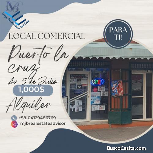 Alquiler de Local Comercial en pleno centro de Puerto la Cruz, en la Av. 5 de Julio 