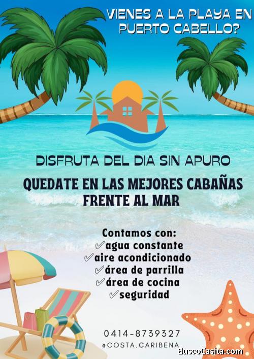 Hospedaje en Cabañas frente a la Playa