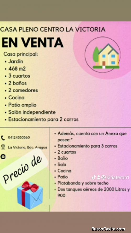 CASA DE 468 MTS2 EN PLENO CENTRO DE LA VICTORIA