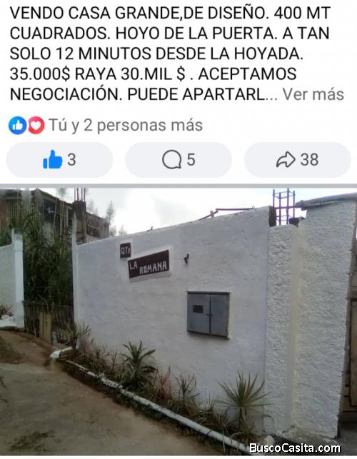 Hoyo de la Puerta. Vendo hermosa casa con terreno. Oportunidad 