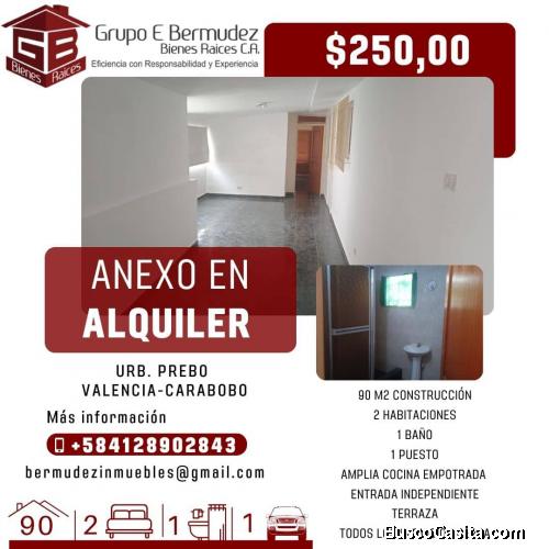 Grupo E Bermudez Bienes Raices alquila comodo anexo de 90 m²