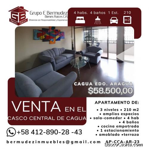 Apartamento amoblado de 3 niveles en Cagua, edo. Aragua. Venta. AP-CCA-AR-23
