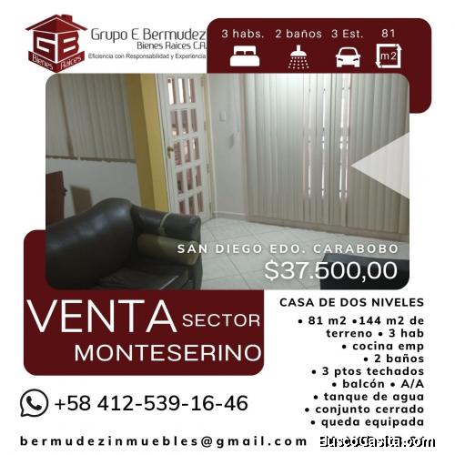 Hermosa casa de 2 niveles en Venta en Urb. Monteserino, San Diego. CA-MSD-OB-24