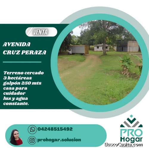SE VENDE TERRENO CON GALPÓN Y CASA AVENIDA CRUZ PERAZA 