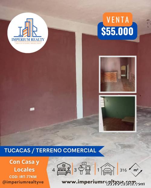 Terreno con 2 casas, ubicado en zona comercial de Tucacas - Imperium Realty