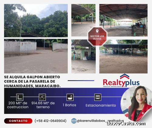  Se Alquila Galpón Abierto, ubicado en el Sector Los Olivos cerca de la Pasarela Humanidades, Mcbo.