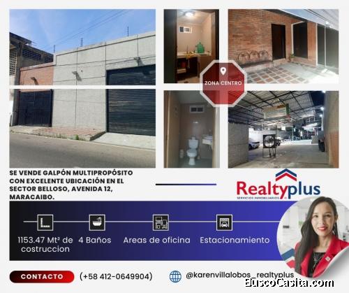 Se Vende Galpón multipropósito con excelente ubicación en el Sector Belloso, Avenida 12, Maracaibo. 