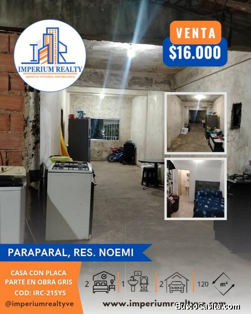 En Venta Casa en Obra Gris en los Guayos, Paraparal