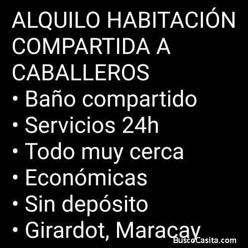 Alquilo habitación compartida a caballero, Maracay  