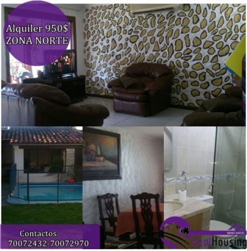 HERMOSA Y CÓMODA CASAS EN ALQUILER ZONA NORTE