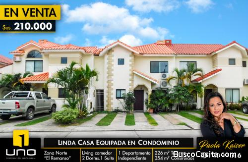 linda casa en venta en condominio Zona Norte