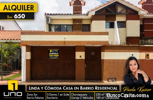 LINDA CASA EN ALQUILER EN ZONA RADIAL 10