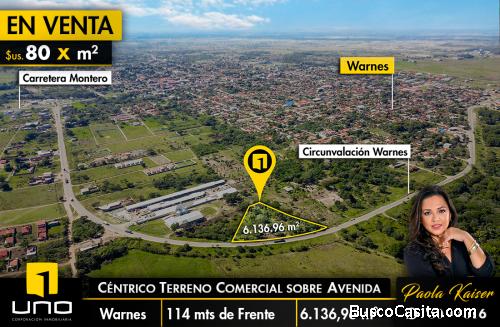 TERRENO EN VENTA SOBRE CIRCUNVALACION EN WARNES