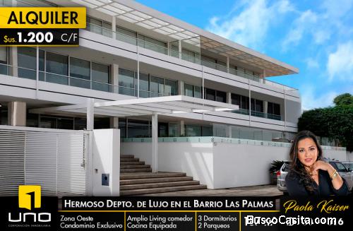 lujoso departamento equipado en alquiler