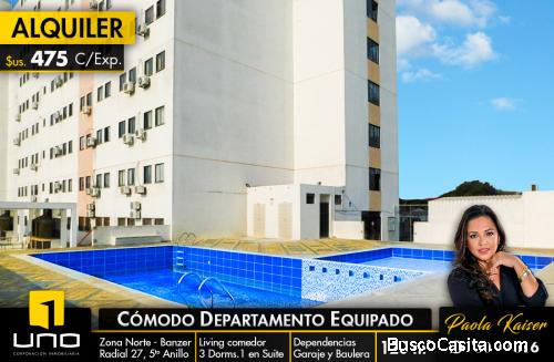 DEPARTAMENTO EN ALQUILER ZONA NORTE CONDOMINIO 2 HERMANAS