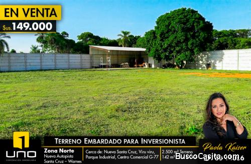 TERRENO PARA DEPOSITO ZONA CARRETERA SANTA CRUZ WARNES