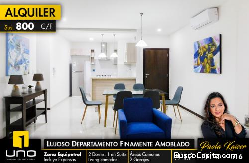 lujoso departamento amoblado en alquiler, Zona Equipetrol