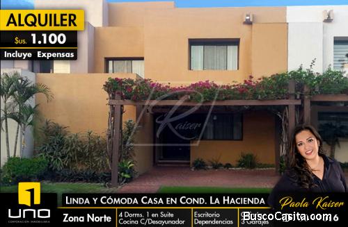 casa en alquiler condominio La Hacienda 1