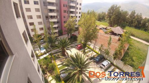 84.000$us Cómodo y nuevo departamento en condominio con areas verdes proximo a Trojes - Ref. 02106