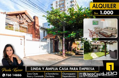 Casa en alquiler zona roca y coronado