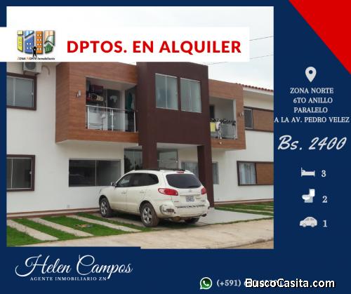 HERMOSOS DPTOS. EN ALQUILER - ZONA NORTE