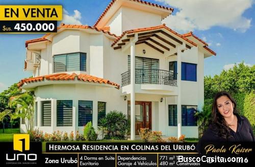 Hermosa casa en venta en Colinas del Urubo