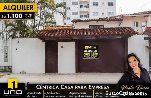 Centrica casa en alquiler zona norte