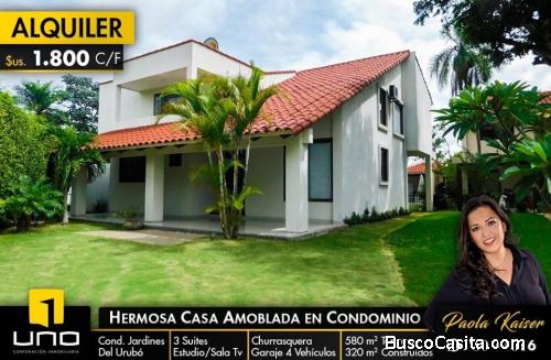 hermosa casa amoblada en alquiler