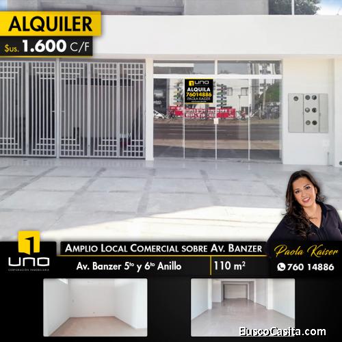 Local comercial en alquiler sobre Avenida Banzer