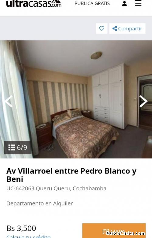 Queru queru  depto amoblado