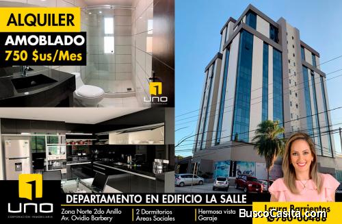 DEPARTAMENTO AMOBLADO EN ALQUILER EN EDIFICIO LA SALLE.