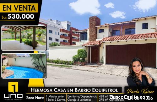 Casa con piscina en venta, Barrio Equipetrol