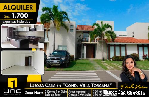 Hermosa casa en condominio Villa Toscana, Zona Norte