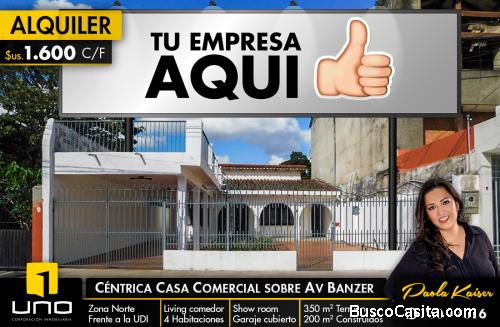 Casa en alquiler sobre Avenida Banzer