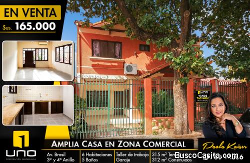 Casa amplia en venta, Zona Avenida Brasil, Feria Barrio Lindo