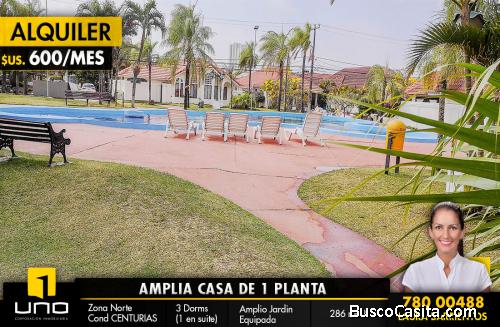 ACOGEDORA CASA EN ALQUILER EN CONDOMINIO CENTURIAS