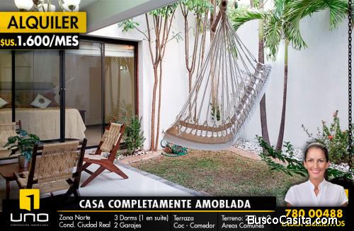 HERMOSA CASA EN ALQUILER EN CONDOMINIO CIUDAD REAL