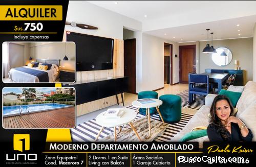 Moderno departamento amoblado en Equipetrol