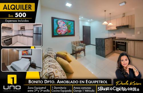 Departamento amoblado en alquiler, Equipetrol