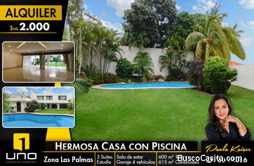 Hermosa casa con piscina en alquiler