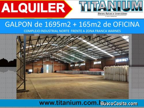 Galpón de 1695 m2 con 162 m2 de Oficina en la Zona Norte