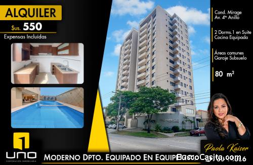 departamento equipado en alquiler, Equipetrol