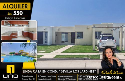 Linda casa en alquiler, Zona norte