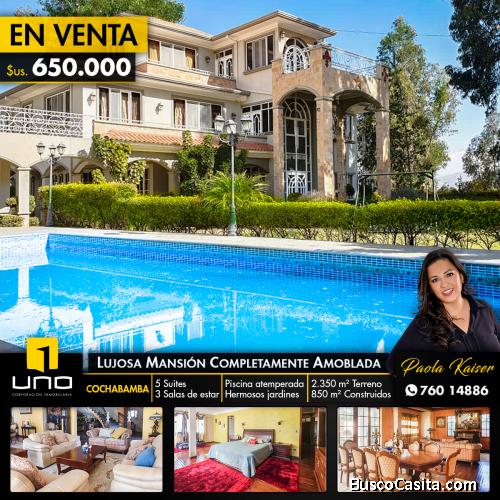 Hermosa casa amoblada en venta en Cochabamba