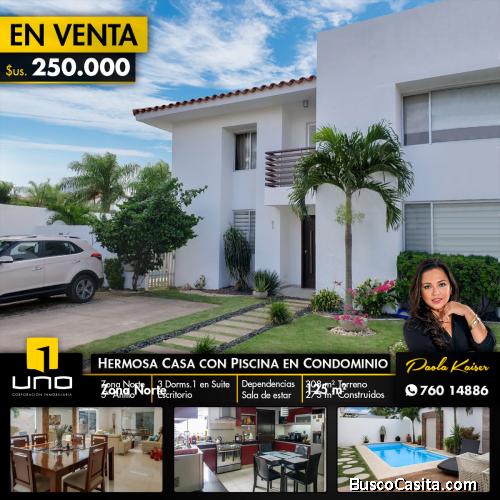 Hermosa casa con piscina en venta