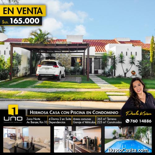 Casa con piscina en condominio