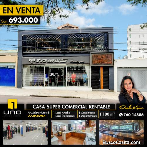 casa comercial en venta sobre Avenida Melchor Urquidi