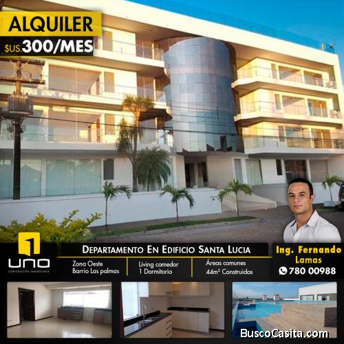 DEPARTAMENTO DE 1 DORMITORIO EN ALQUILER EN EDIFICIO SANTA LUCIA