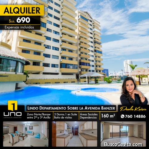 Departamento en alquiler zona norte